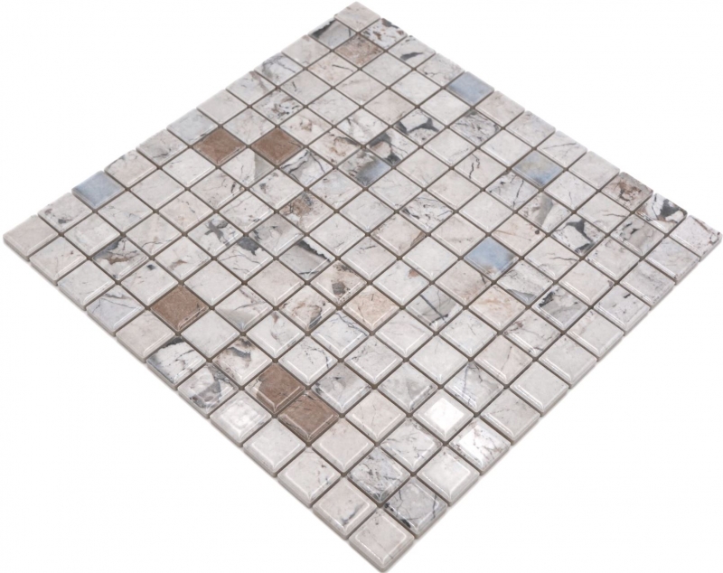 Jasba Agrob Buchtal Fresh Marble & More mosaico in ceramica gres illusione beige lucido aspetto marmo cucina bagno doccia MOSJBMM18 1 tappetino
