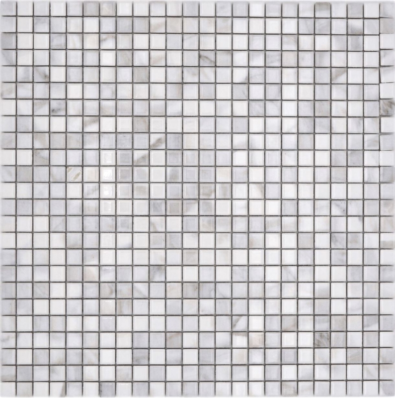 Jasba Agrob Buchtal Fresh Marble & More mosaico in ceramica gres carrara bianco ottico lucido aspetto marmo cucina bagno doccia MOSJBMM23 1 tappetino