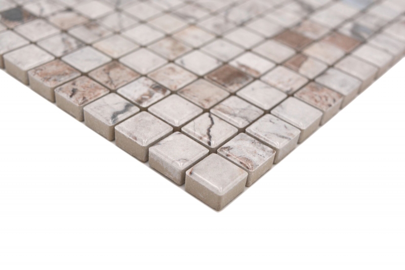 Jasba Agrob Buchtal Fresh Marble & More mosaico in ceramica gres illusione beige lucido aspetto marmo cucina bagno doccia MOSJBMM24 1 tappetino
