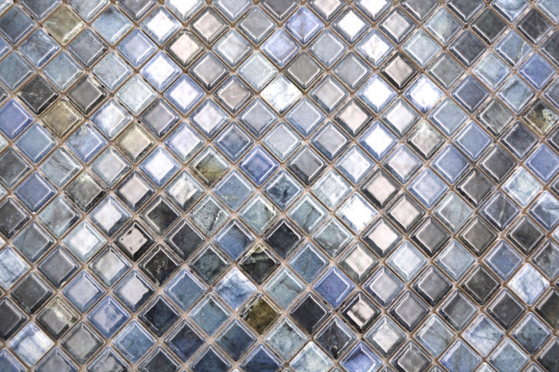Jasba Agrob Buchtal Fresh Marble & More mosaico in ceramica gres labradorite blu lucido aspetto marmo cucina bagno doccia MOSJBMM26 1 tappetino