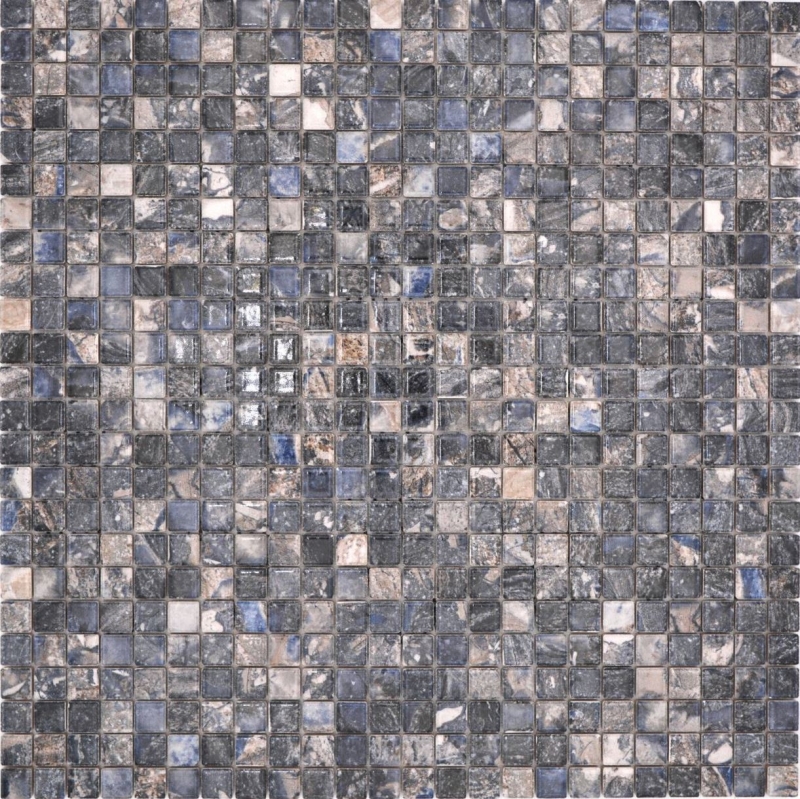 Jasba Agrob Buchtal Fresh Marble & More mosaico in ceramica gres illusione scuro lucido aspetto marmo cucina bagno doccia MOSJBMM28 1 tappetino