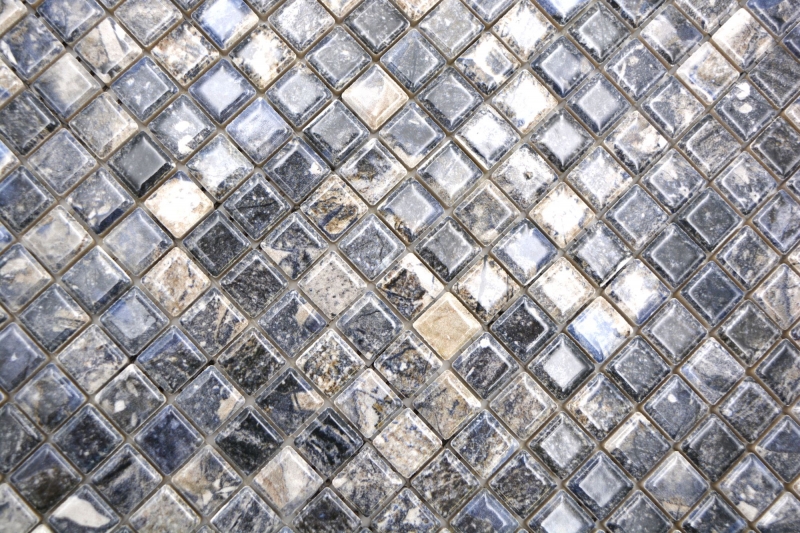 Jasba Agrob Buchtal Fresh Marble & More mosaico in ceramica gres illusione scuro lucido aspetto marmo cucina bagno doccia MOSJBMM28 1 tappetino