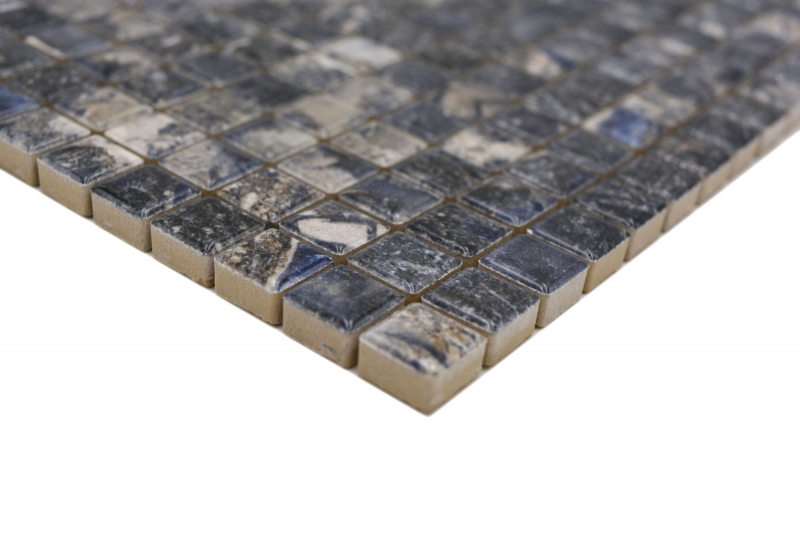 Jasba Agrob Buchtal Fresh Marble & More mosaico in ceramica gres illusione scuro lucido aspetto marmo cucina bagno doccia MOSJBMM28 1 tappetino