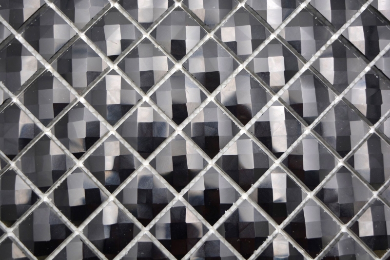 Mosaico di vetro QUADRAT CRYSTAL GLITTER BLACK MOS130-X826 1 tappetino