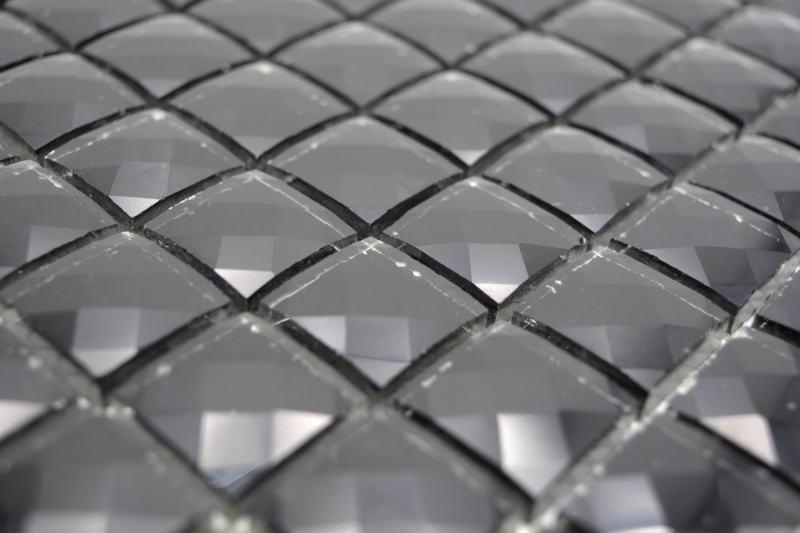 Mosaico di vetro QUADRAT CRYSTAL GLITTER BLACK MOS130-X826 1 tappetino