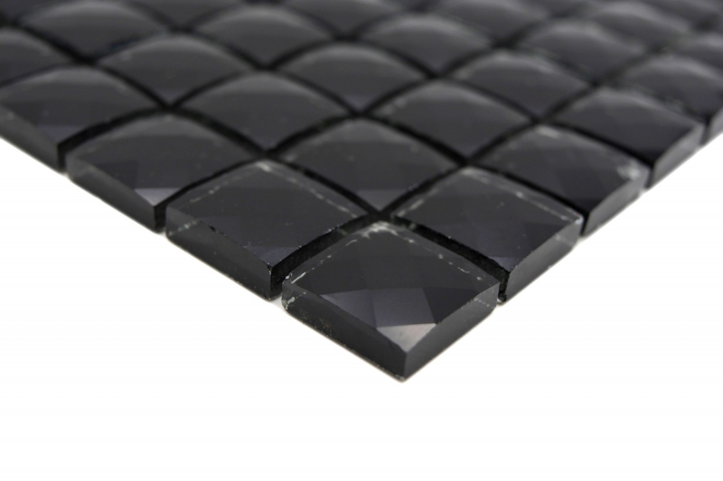 Mosaico di vetro QUADRAT CRYSTAL GLITTER BLACK MOS130-X826 1 tappetino