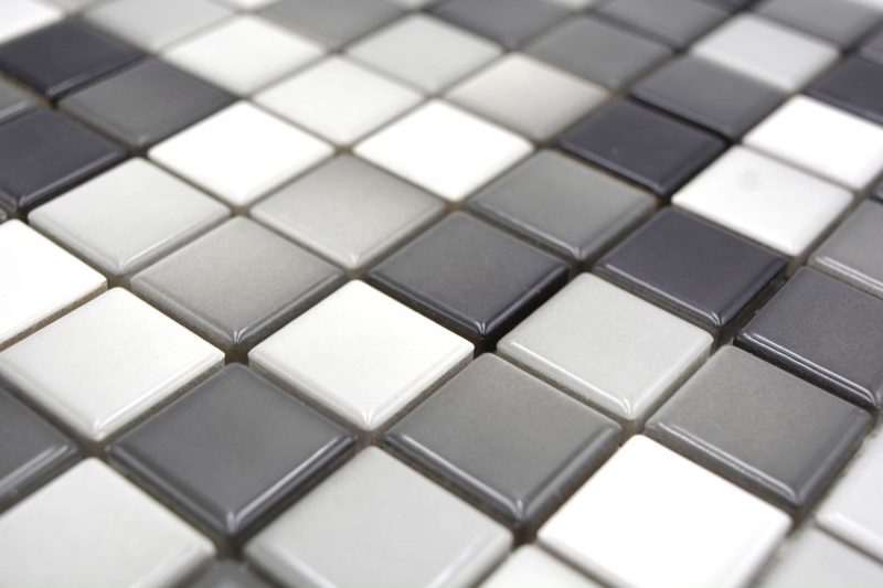 Piastrelle di mosaico in ceramica Jasba bianco grigio mix lucido n.d. Rivestimento della cucina rivestimento del bagno rivestimento della doccia / 10 tappetini a mosaico