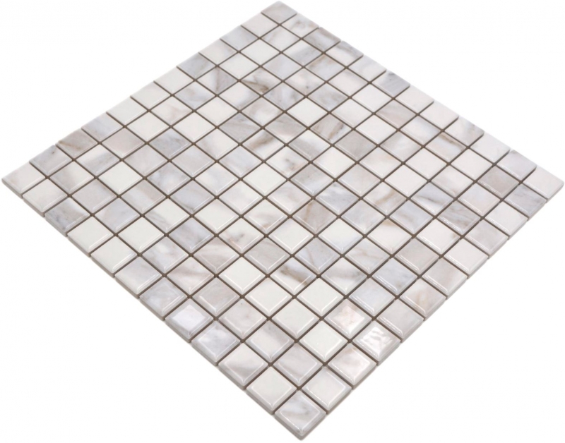 Piastrelle di ceramica a mosaico Jasba carrara look bianco lucido look marmo parete cucina piastrelle bagno parete doccia / 10 tappetini a mosaico