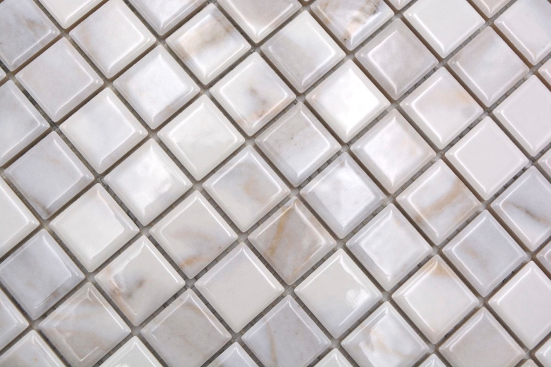 Piastrelle di ceramica a mosaico Jasba carrara look bianco lucido look marmo parete cucina piastrelle bagno parete doccia / 10 tappetini a mosaico