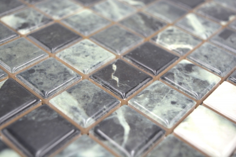 Piastrelle di ceramica a mosaico Jasba verde alpi lucido effetto marmo parete cucina piastrelle bagno parete doccia / 10 tappetini a mosaico