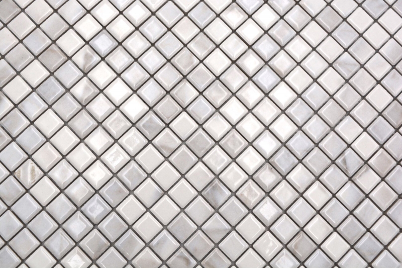 Piastrelle di ceramica a mosaico Jasba carrara look bianco lucido look marmo parete cucina piastrelle bagno parete doccia / 10 tappetini a mosaico