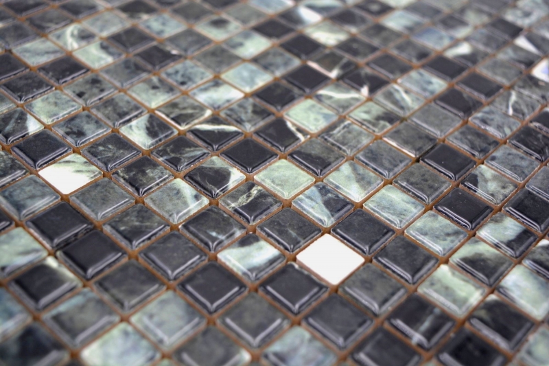 Piastrelle di ceramica a mosaico Jasba verde alpi lucido effetto marmo parete cucina piastrelle bagno parete doccia / 10 tappetini a mosaico