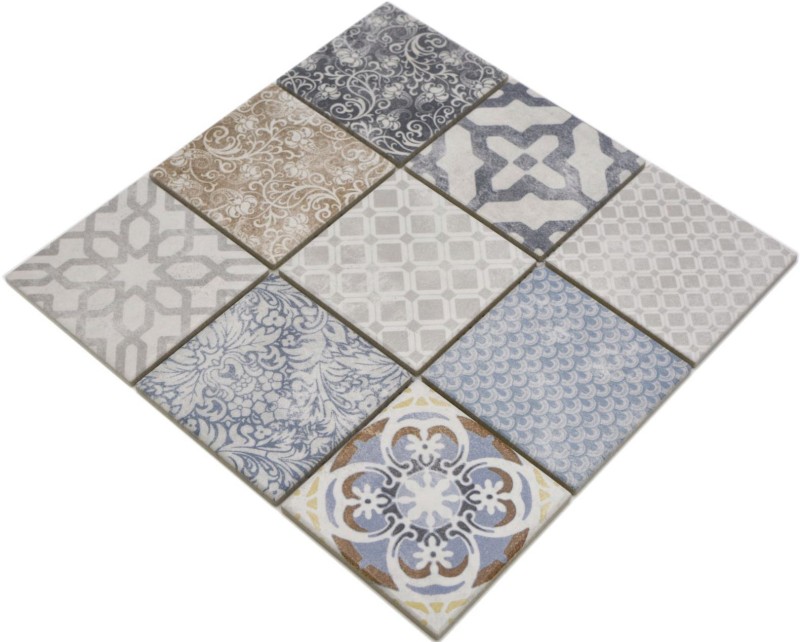 Motivo a mano Jasba Motivo a mosaico in ceramica gres multicolore opaco look retrò cucina bagno doccia MOSJBPV20_m