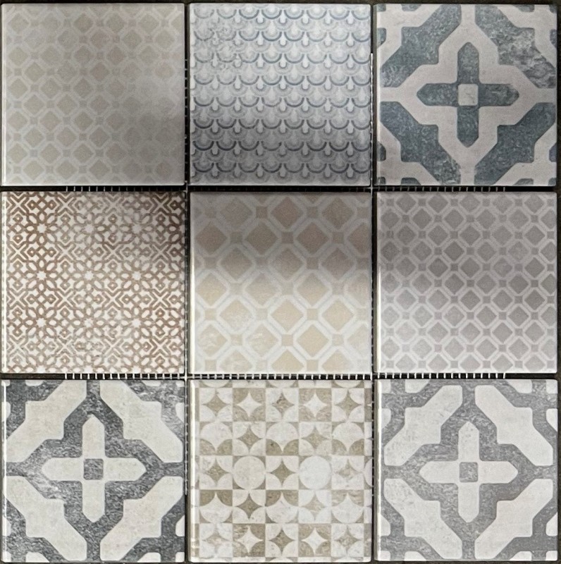 Motivo a mano Jasba Motivo a mosaico in ceramica gres multicolore opaco look retrò cucina bagno doccia MOSJBPV20_m