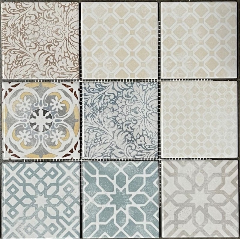 Motivo a mano Jasba Motivo a mosaico in ceramica gres multicolore opaco look retrò cucina bagno doccia MOSJBPV20_m