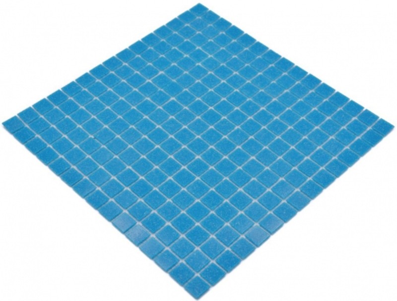 Tessere di mosaico Mosaico di vetro Classic Uni glass plain blue paper-bonded Mosaico per piscina MOS200-A14-P_f