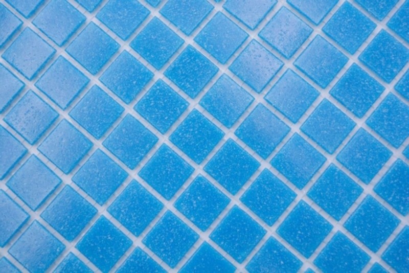 Tessere di mosaico Mosaico di vetro Classic Uni glass plain blue paper-bonded Mosaico per piscina MOS200-A14-P_f