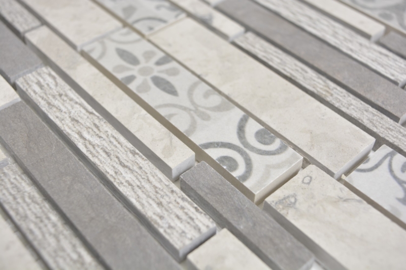 Misto marmo/ceramica grigio 3F mosaico piastrelle parete backsplash cucina bagno MOS180-D0927G_f