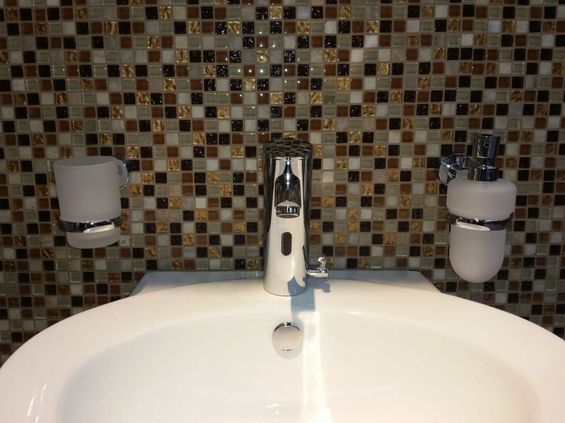 Mosaico di vetro in pietra naturale beige marrone crema ocra arancione - MOS92-1206