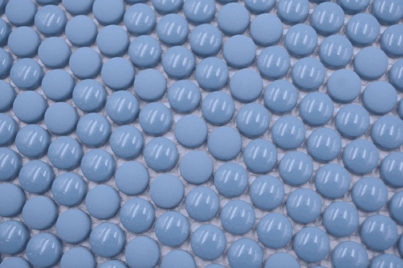 Mano modello rotondo smalto mix blu lucido / opaco muro piastrelle backsplash cucina doccia bagno MOS140-0411_m