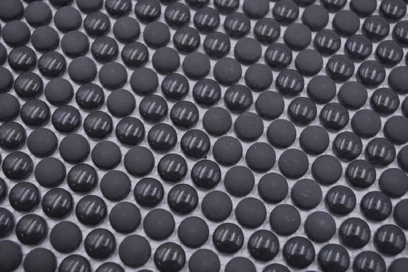 Mano modello rotondo smalto mix nero lucido / opaco muro piastrelle backsplash cucina doccia bagno MOS140-0311_m