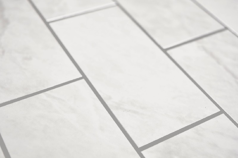Campione a mano rettangolo AC effetto pietra Carrara look Subway Level glossy wall tile backsplash cucina doccia bagno MOS200-CLG_m