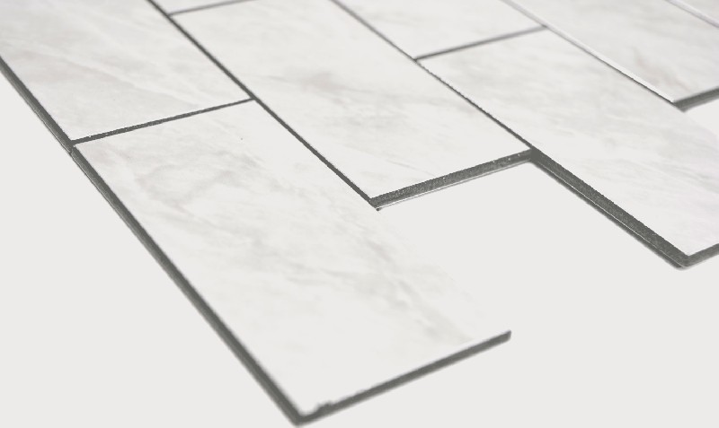 Campione a mano rettangolo AC effetto pietra Carrara look Subway Level glossy wall tile backsplash cucina doccia bagno MOS200-CLG_m