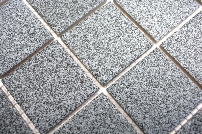 Mosaico dipinto a mano in ceramica grigio pietra grigio MOS14-0202-R10_m