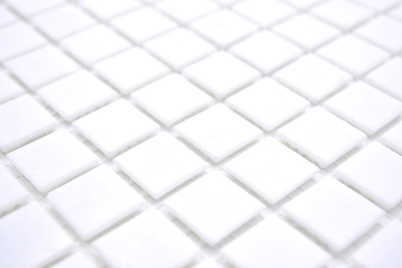 Campione a mano di mosaico in vetro bianco MOS50-0101_m