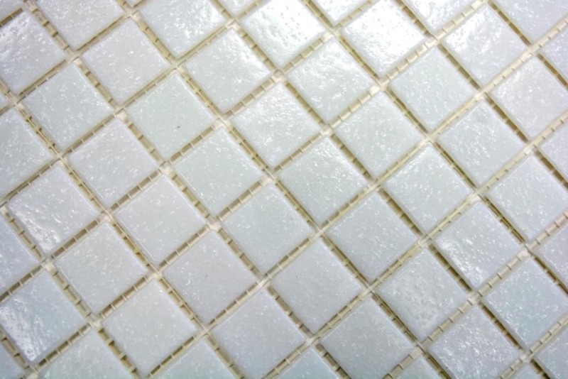 Campione a mano di mosaico in vetro bianco MOS50-0101_m