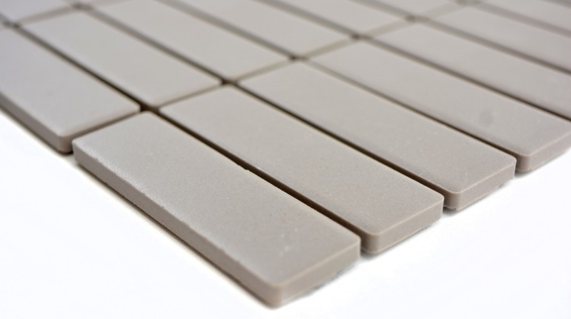 Piastrella di mosaico dipinta a mano in ceramica tondino grigio chiaro non smaltato MOS24-1202