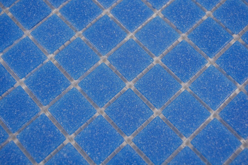 Piastrella di mosaico per piscina mosaico di vetro blu cobalto incollata su carta - MOS200-A15-P