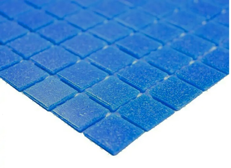 Piastrella di mosaico per piscina mosaico di vetro blu cobalto incollata su carta - MOS200-A15-P