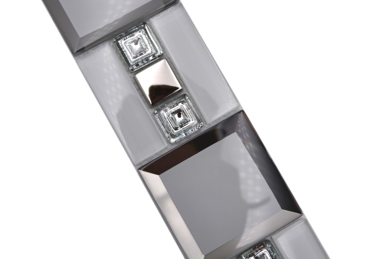 Bordo a mosaico in vetro bianco argento moderno - MOS88-S98