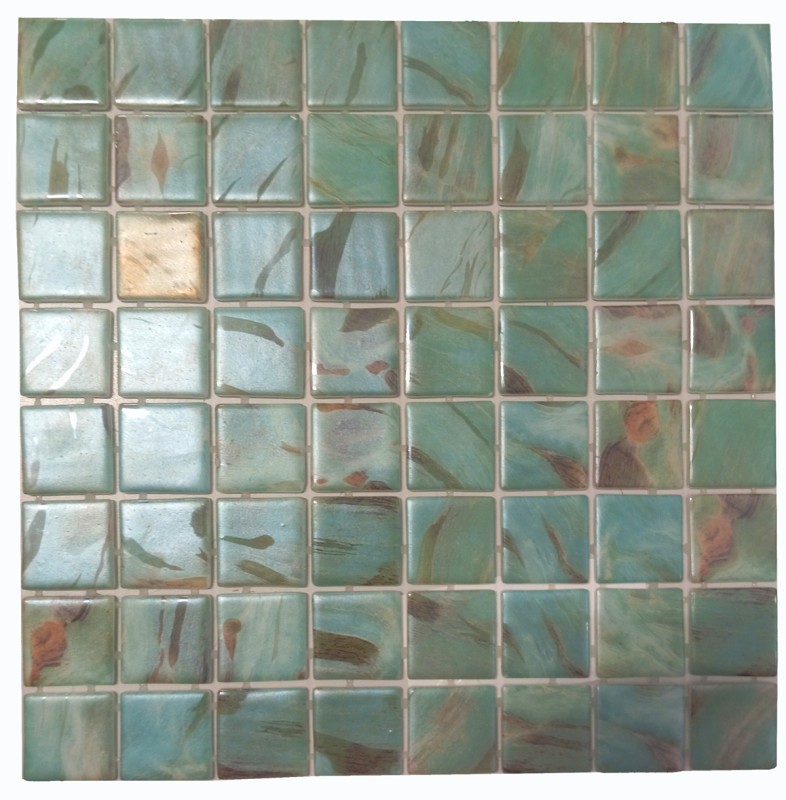 Mosaico piscina mosaico piscina mosaico vetro acquamarina shimmer verde turchese grigio crema argento parete pavimento cucina bagno doccia MOS220-71383U