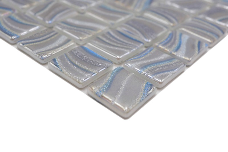 Piastrella di mosaico piscina mosaico piscina argento blu oro turchese accenti doccia parete SPAGNA MOS220-78254U