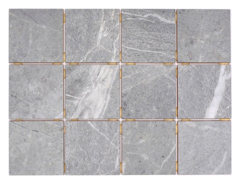 Ceramico mosaico grigio antracite opaco effetto pietra Piastrella MOS22-BH172_f | 10 tessere di mosaico