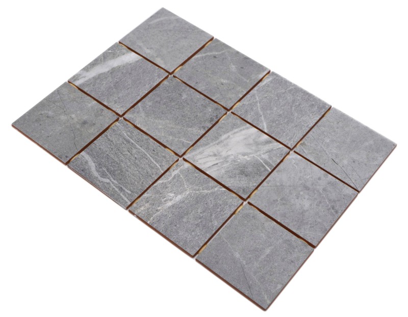 Ceramico mosaico grigio antracite opaco effetto pietra Piastrella MOS22-BH172_f | 10 tessere di mosaico