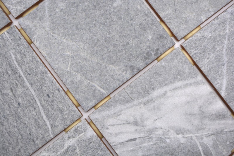 Ceramico mosaico grigio antracite opaco effetto pietra Piastrella MOS22-BH172_f | 10 tessere di mosaico