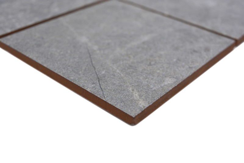 Ceramico mosaico grigio antracite opaco effetto pietra Piastrella MOS22-BH172_f | 10 tessere di mosaico