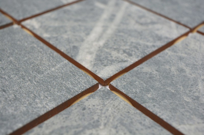 Mosaico ceramico grigio-verde effetto pietra opaca Piastrella MOS22-BH395_f | 10 tessere di mosaico