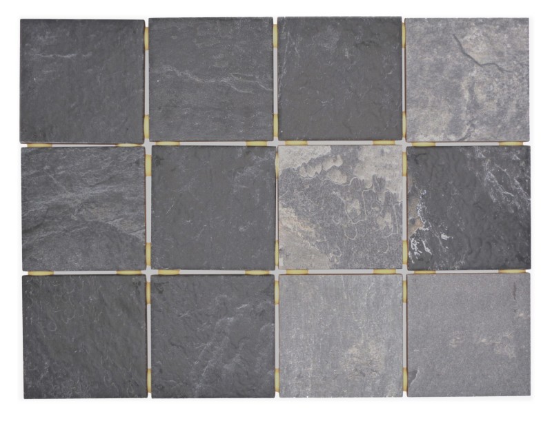 Ceramico mosaico Grigio Antracite Nero Opaco Effetto Pietra Piastrella MOS22-BH493_f | 10 tessere di mosaico