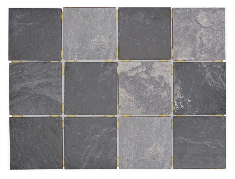 Ceramico mosaico Grigio Antracite Nero Opaco Effetto Pietra Piastrella MOS22-BH493_f | 10 tessere di mosaico