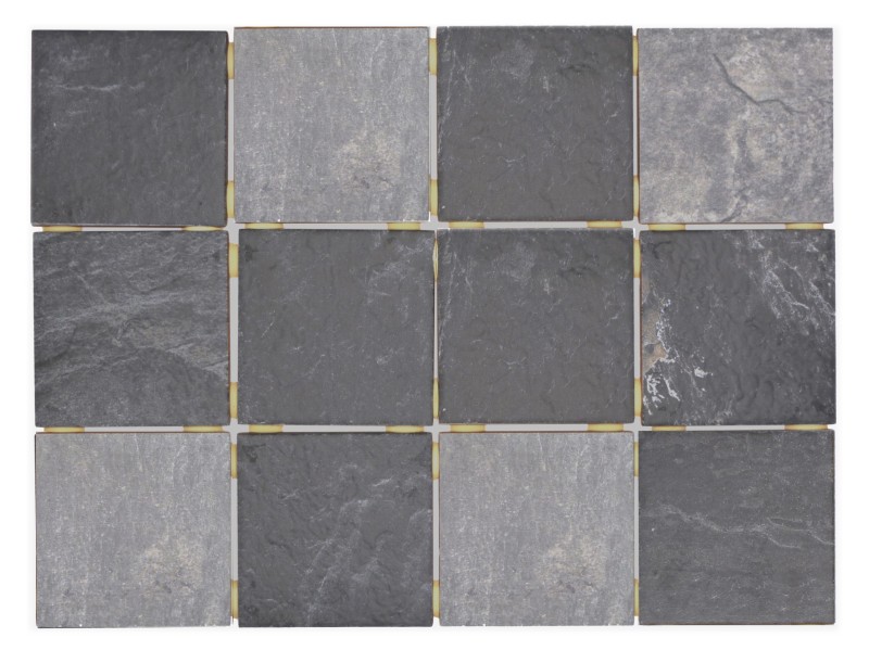 Ceramico mosaico Grigio Antracite Nero Opaco Effetto Pietra Piastrella MOS22-BH493_f | 10 tessere di mosaico
