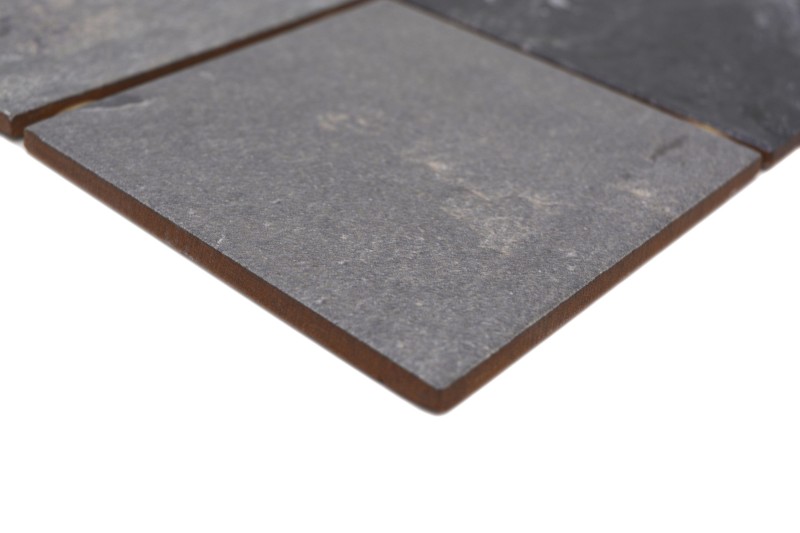 Ceramico mosaico Grigio Antracite Nero Opaco Effetto Pietra Piastrella MOS22-BH493_f | 10 tessere di mosaico