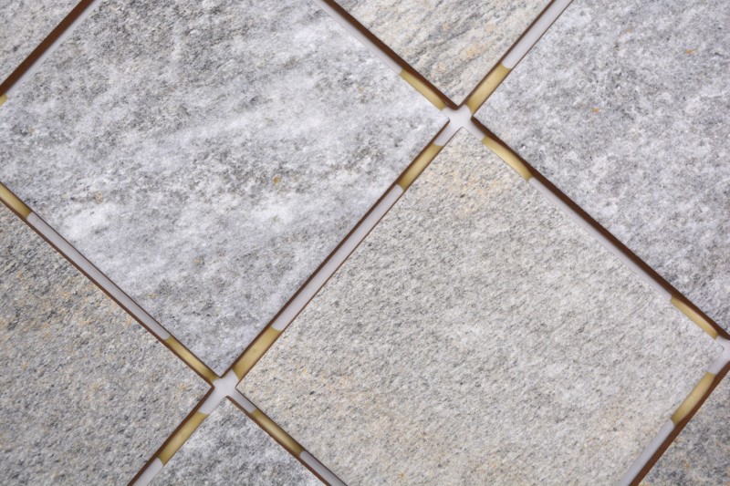 Keramikmosaik Crema Grigio Antracite Opaco effetto Pietra Piastrella MOS22-BH957_f | 10 tessere di mosaico