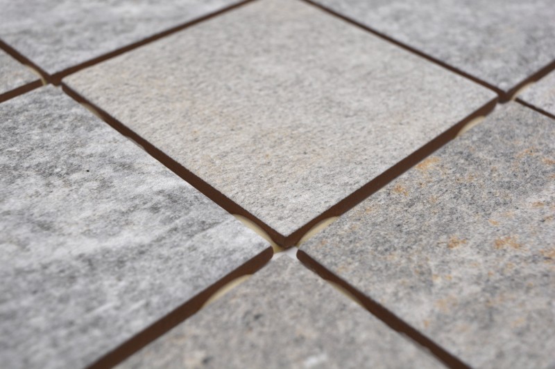 Keramikmosaik Crema Grigio Antracite Opaco effetto Pietra Piastrella MOS22-BH957_f | 10 tessere di mosaico