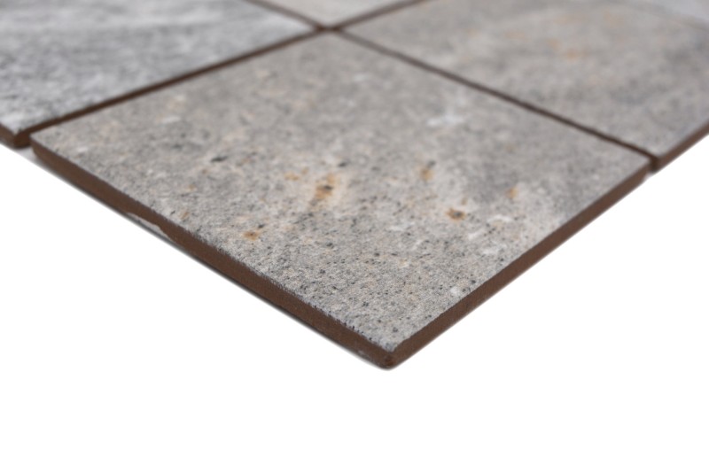 Keramikmosaik Crema Grigio Antracite Opaco effetto Pietra Piastrella MOS22-BH957_f | 10 tessere di mosaico