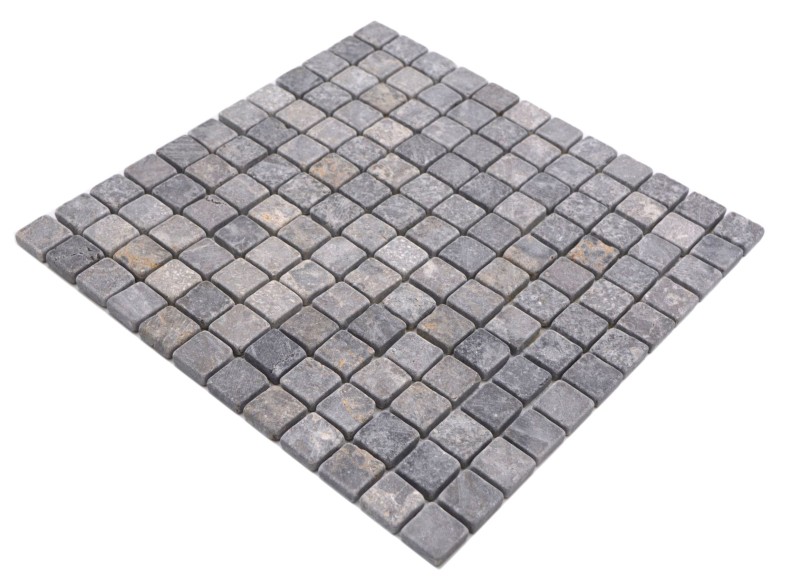 Marmo mosaico Grigio chiaro Grigio Antracite Pietra naturale Antica MOS36-TN23_f