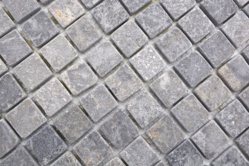 Marmo mosaico Grigio chiaro Grigio Antracite Pietra naturale Antica MOS36-TN23_f